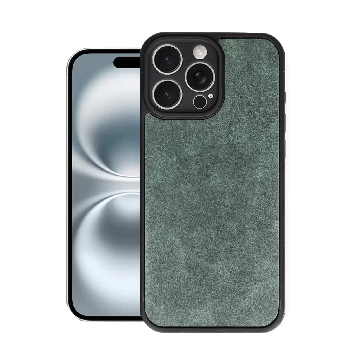 İphone 16 Pro Kılıf Aras Deri Kapak - Koyu Yeşil