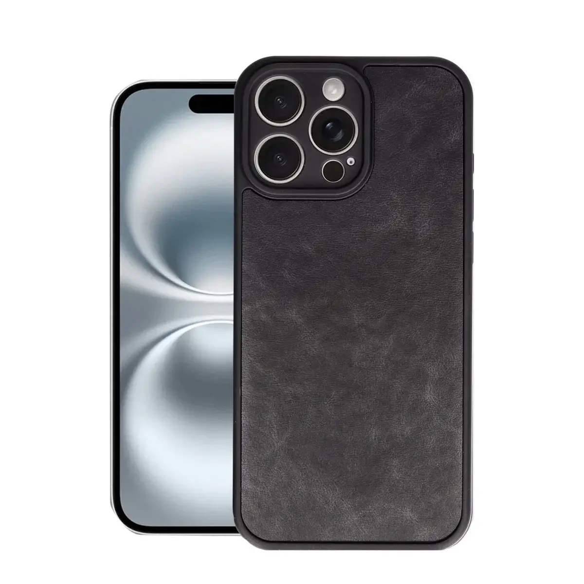 İphone 16 Pro Max Kılıf Aras Deri Kapak - Siyah