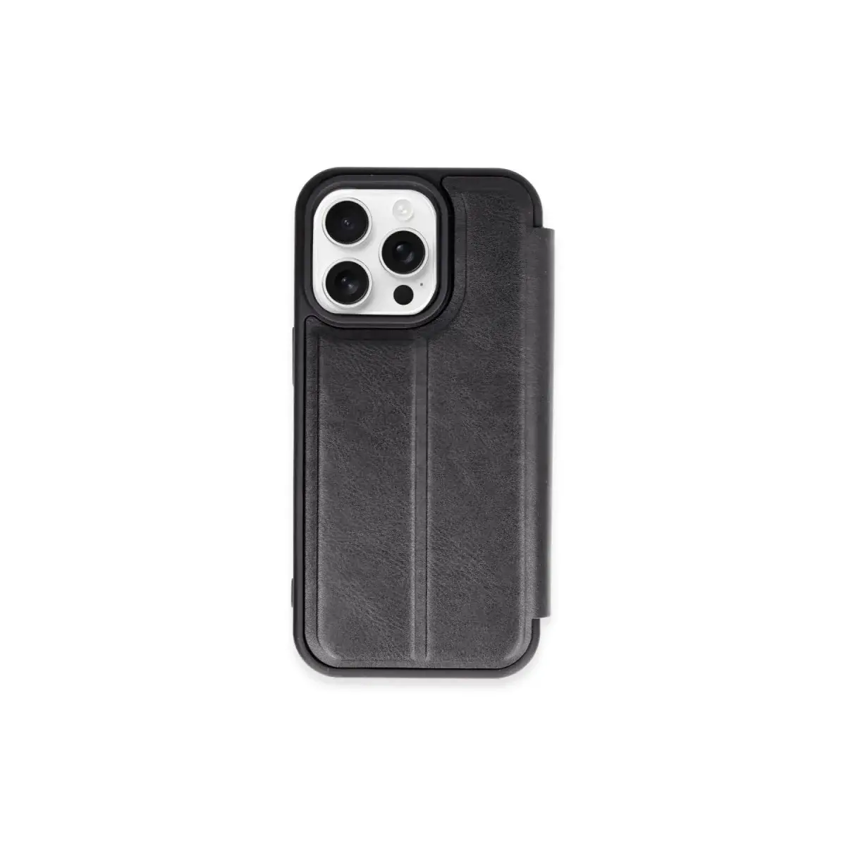 İphone 15 Pro Max Kılıf Flip Cover - Siyah