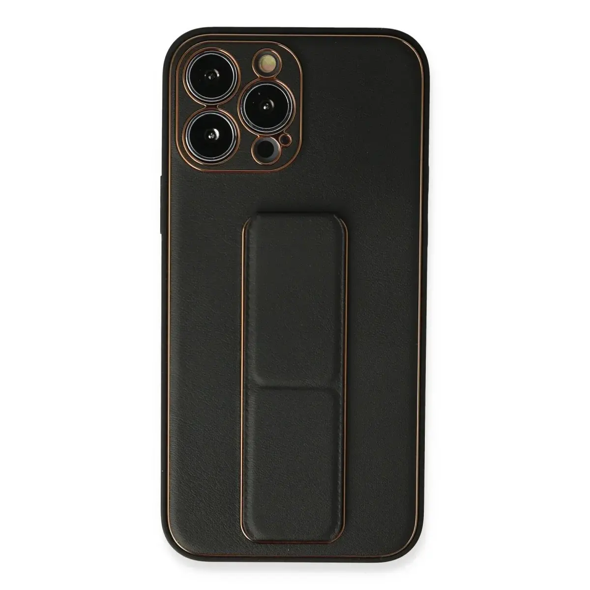 İphone 13 Pro Kılıf Coco Deri Standlı Kapak - Siyah