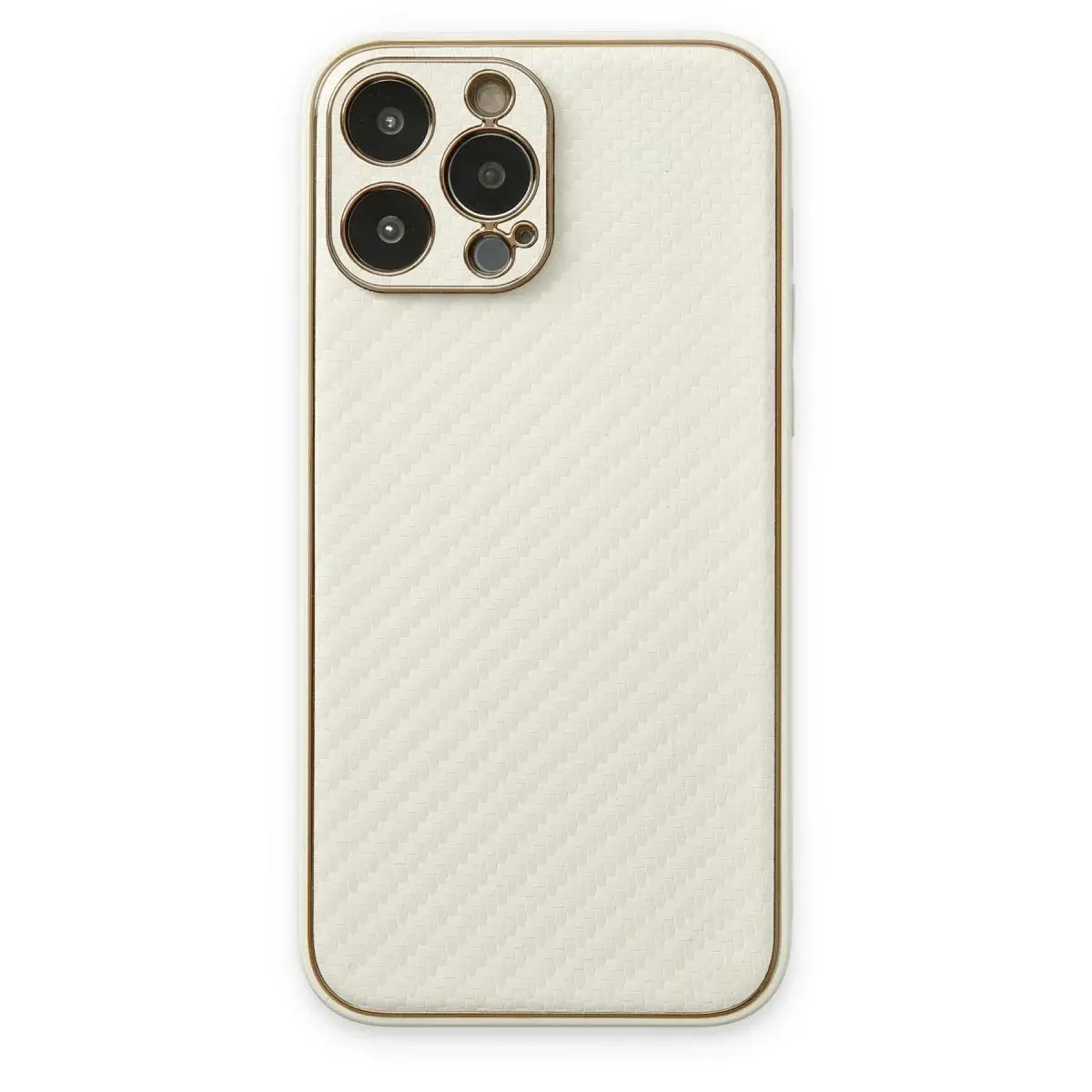 İphone 13 Pro Max Kılıf Coco Karbon Silikon - Beyaz