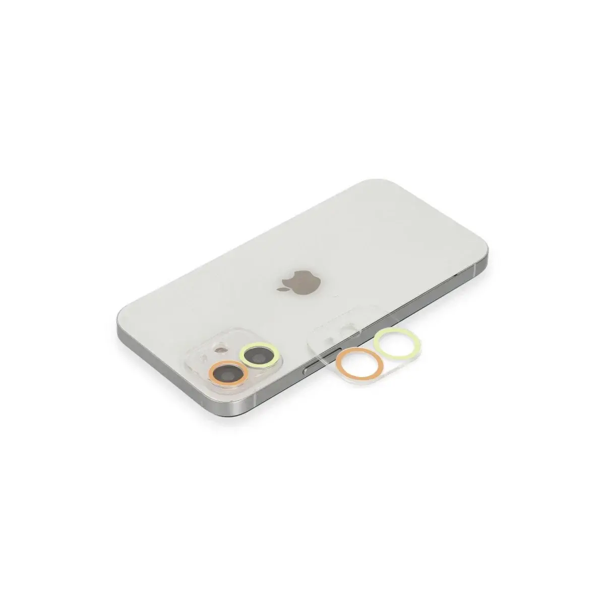 İphone 12 Mini Renkli Kamera Lens Koruma Cam - Sarı-turuncu
