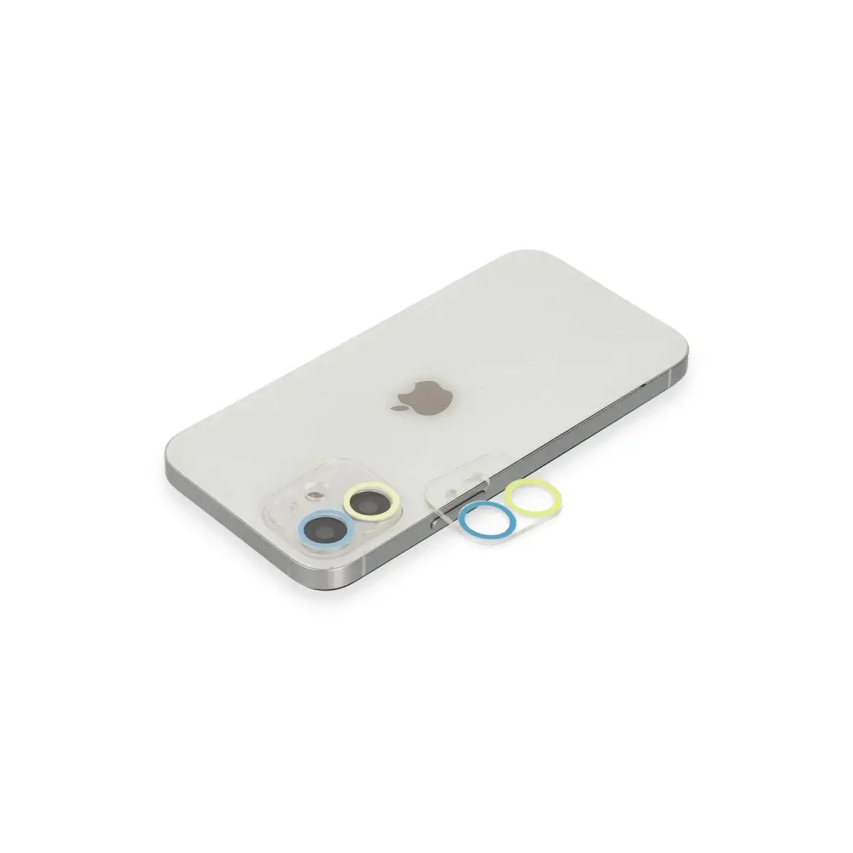 İphone 12 Mini Renkli Kamera Lens Koruma Cam - Sarı-mavi