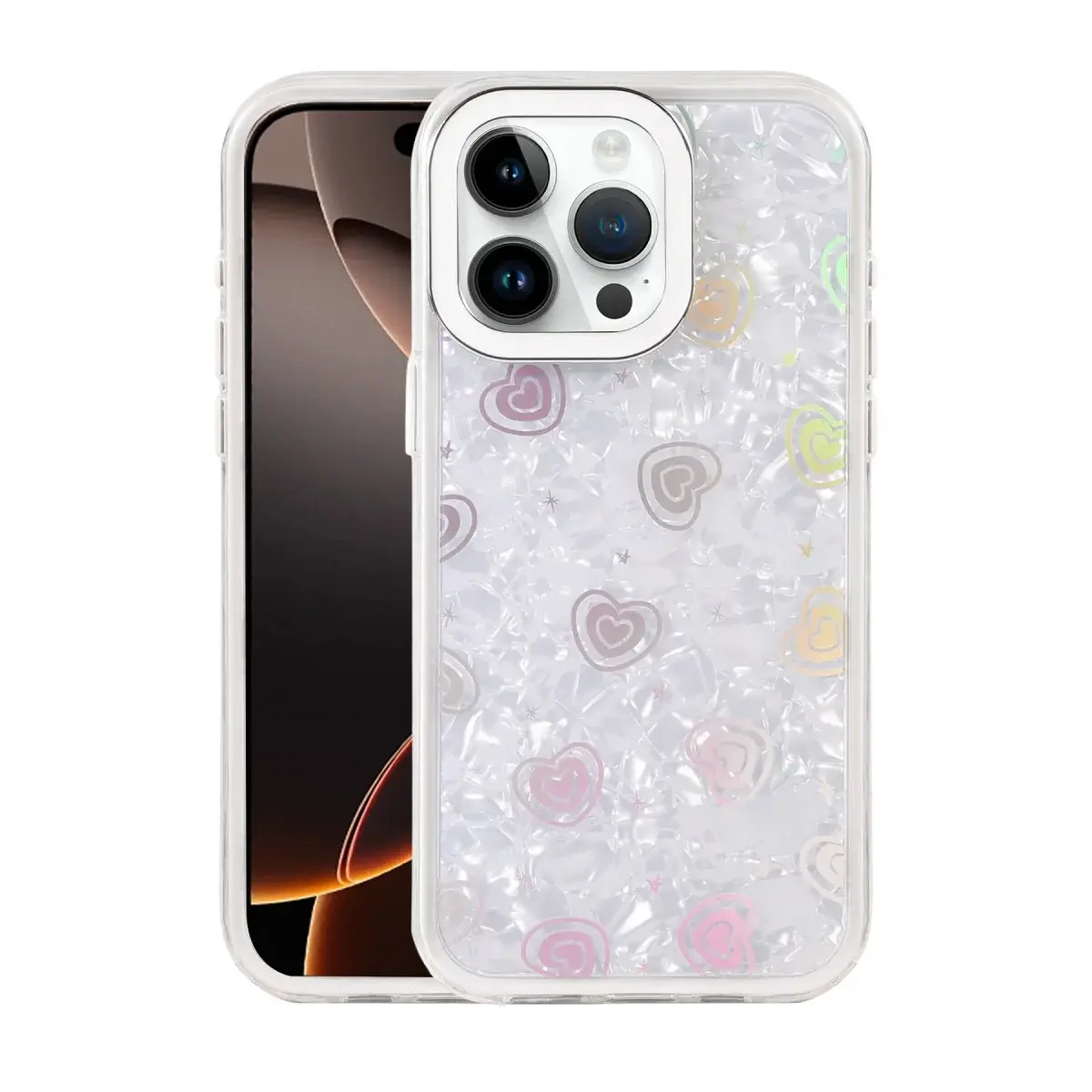 İphone 16 Pro Lumi Desenli Kapak - Beyaz