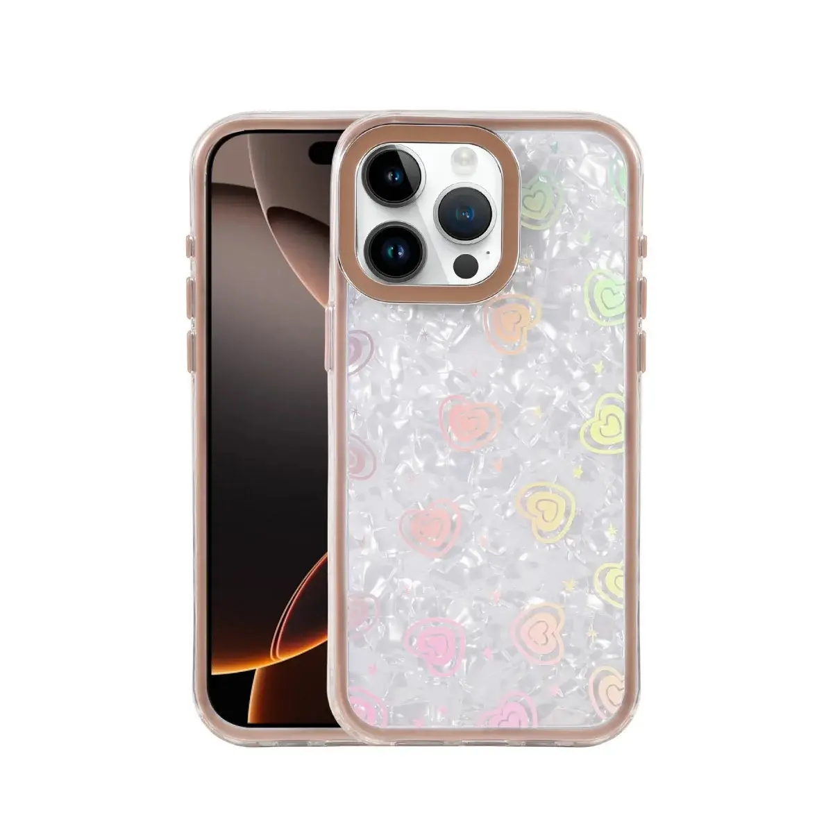 İphone 16 Pro Max Lumi Desenli Kapak - Çöl Titanyum