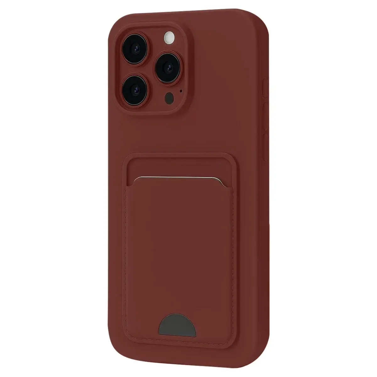 İphone 16 Pro Kılıf Kelvin Kartvizitli Silikon - Bordo