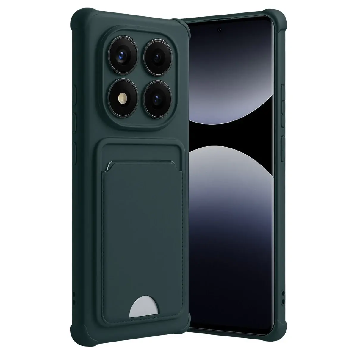 Xiaomi Redmi Note 14 Pro Plus Kelvin Kartvizitli Silikon - Koyu Yeşil