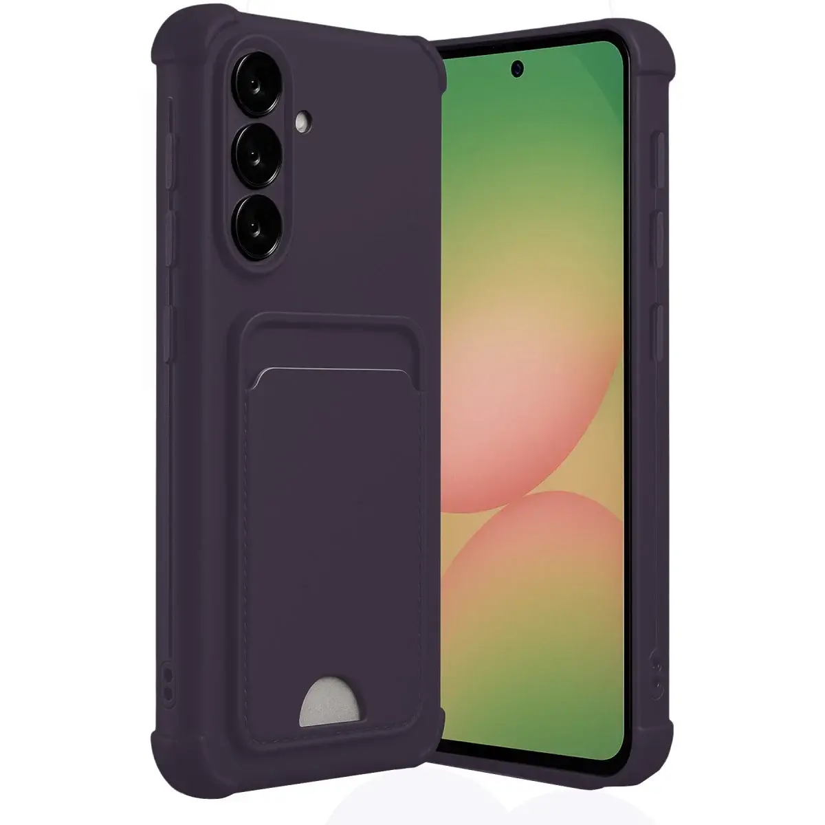 Samsung Galaxy A56 Kılıf Kelvin Kartvizitli Silikon - Derin Mor