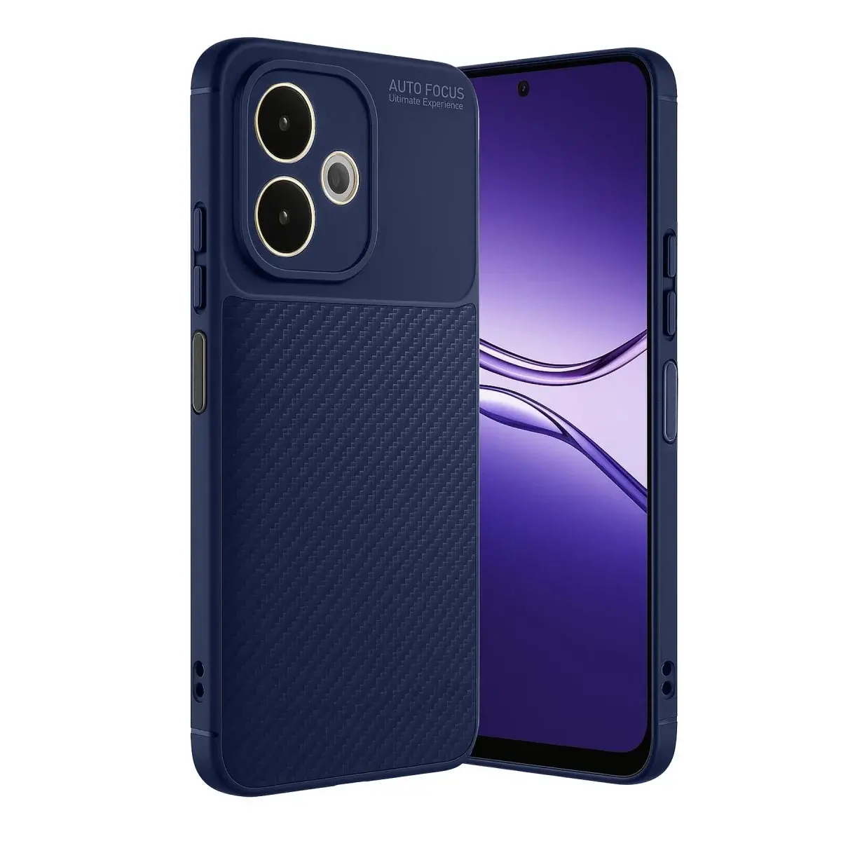 Oppo A5 Pro 4g Kılıf Auto Focus Karbon Kapak - Lacivert