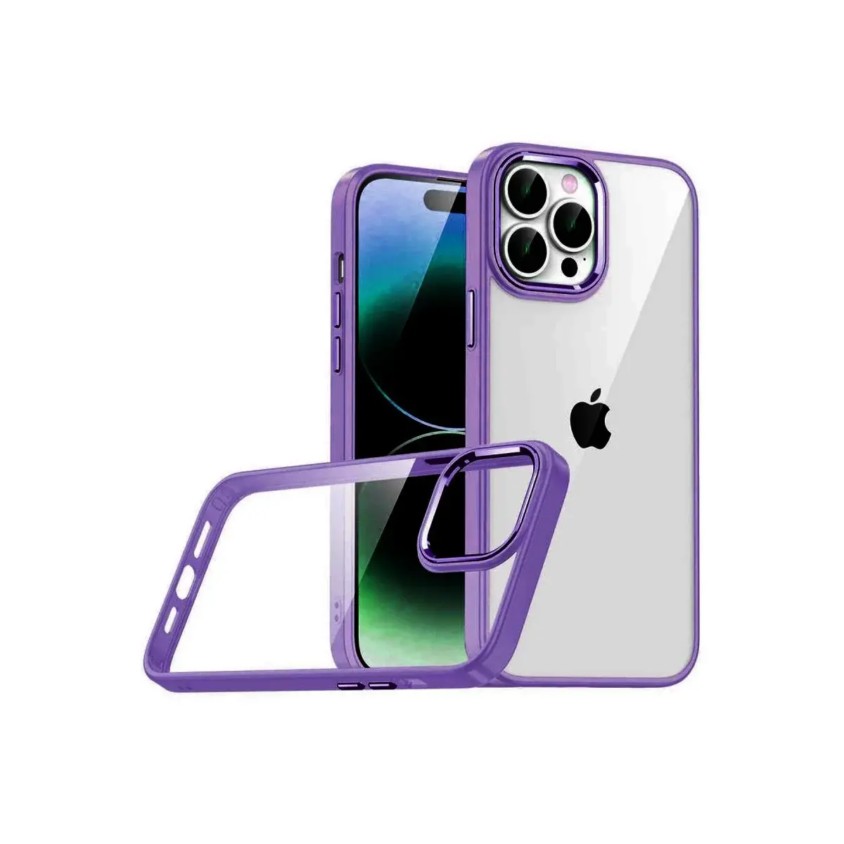 İphone 15 Pro Max Razer Lensli Silikon - Mor
