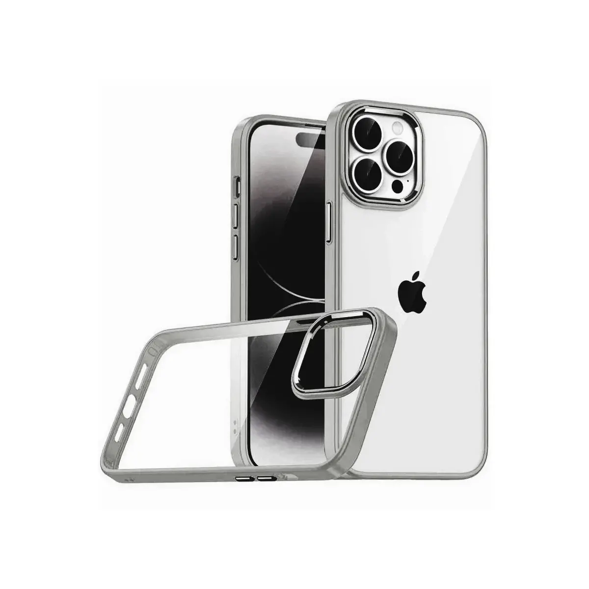 İphone 15 Pro Max Razer Lensli Silikon - Titan Gri