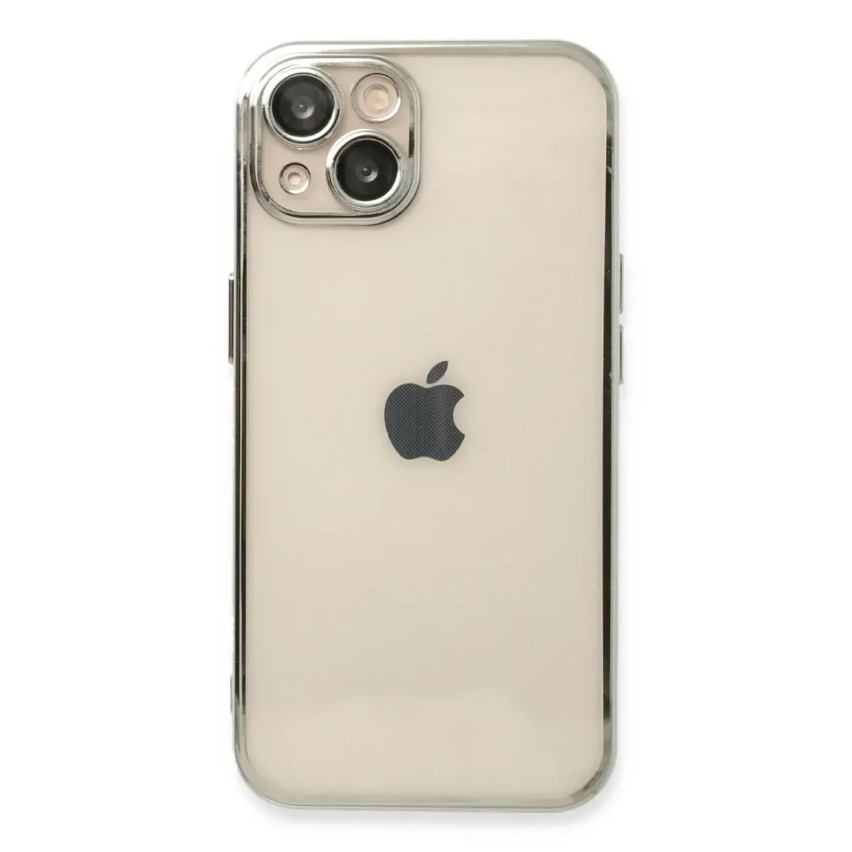 İphone 14 Kılıf Razer Lensli Silikon - Gümüş
