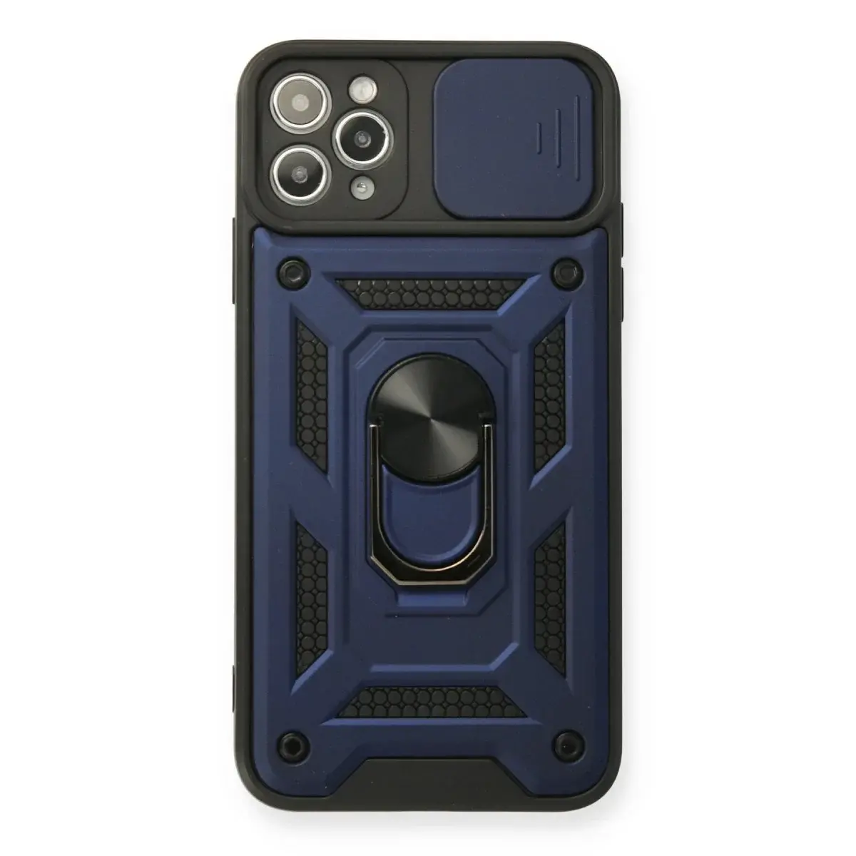 İphone 11 Pro Kılıf Pars Lens Yüzüklü Silikon - Lacivert