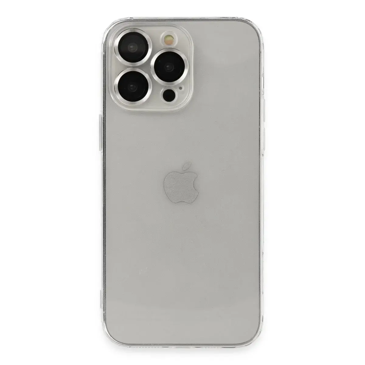 İphone 13 Pro Max Kılıf Luko Lens Silikon - Gümüş