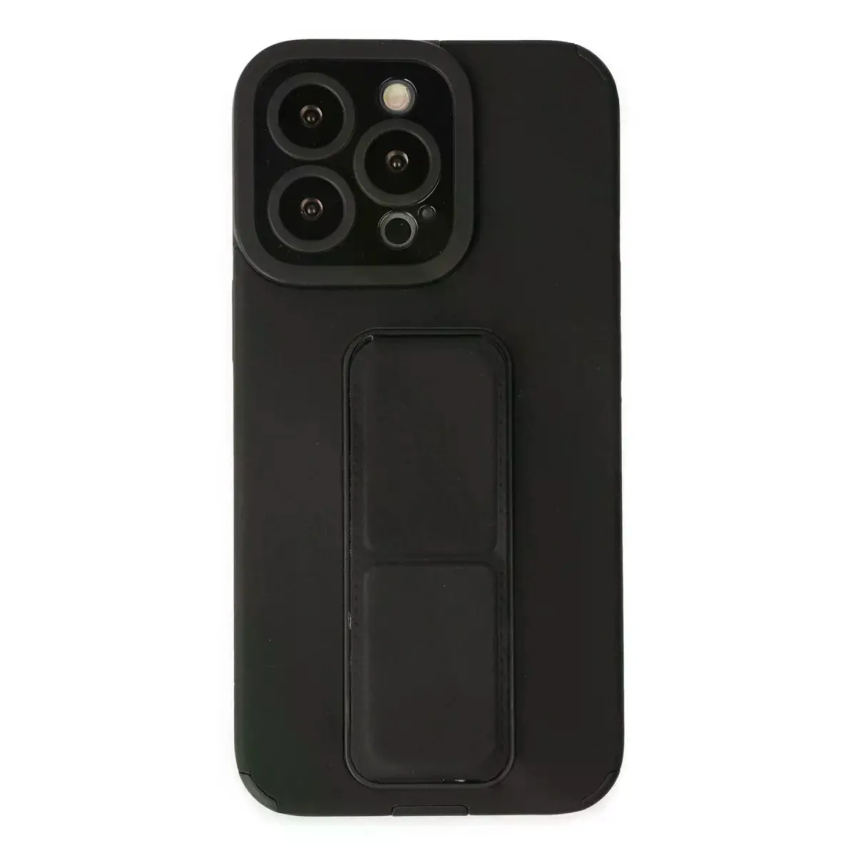 İphone 14 Pro Kılıf Mega Standlı Silikon - Siyah