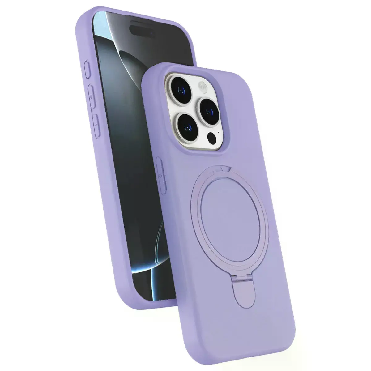 İphone 15 Pro Max Regal Magsafe Standlı Kapak - Lila
