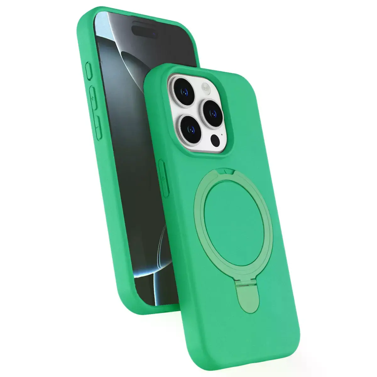İphone 15 Pro Max Regal Magsafe Standlı Kapak - Yeşil