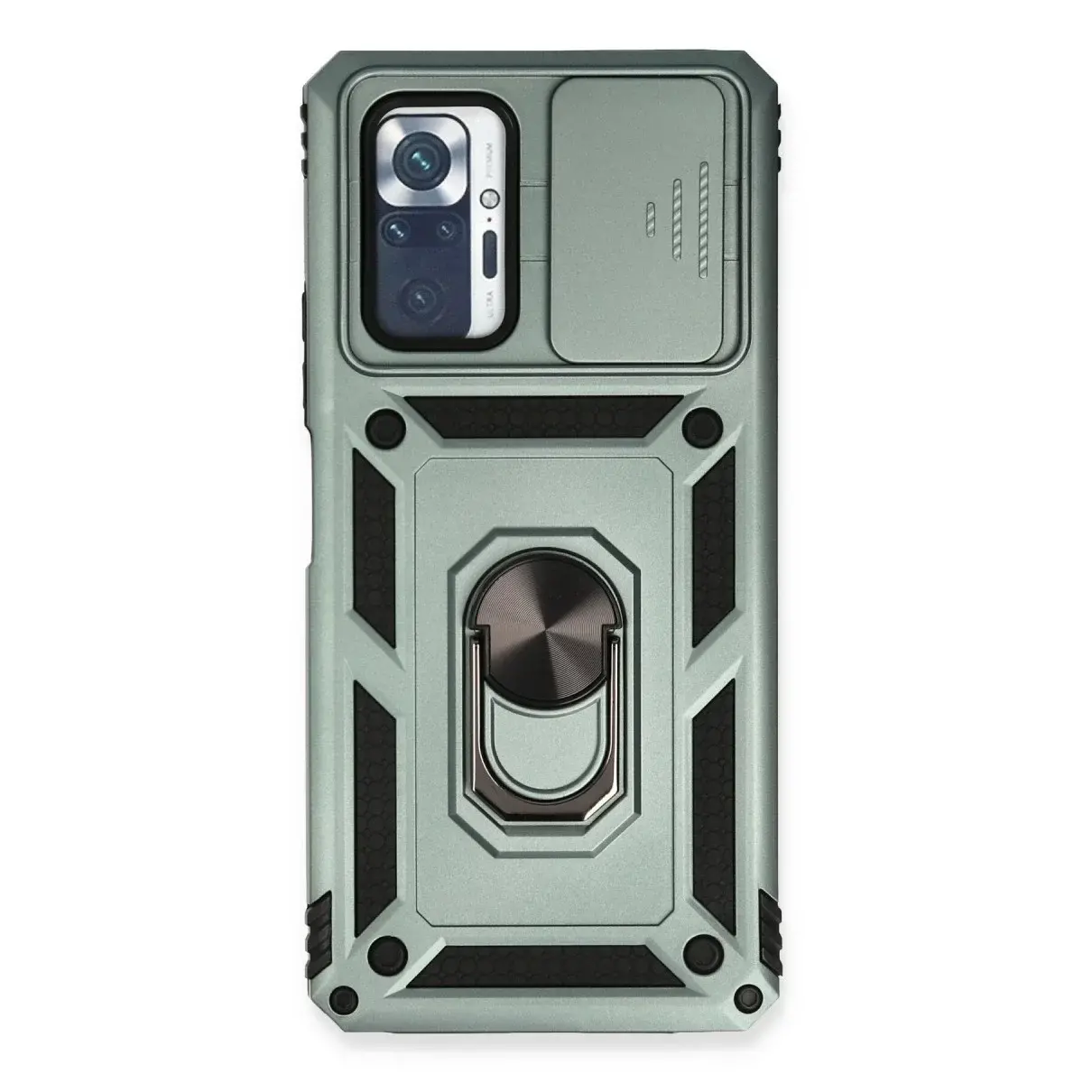 Xiaomi Redmi Note 10 Pro Kılıf Pars Lens Yüzüklü Silikon - Yeşil