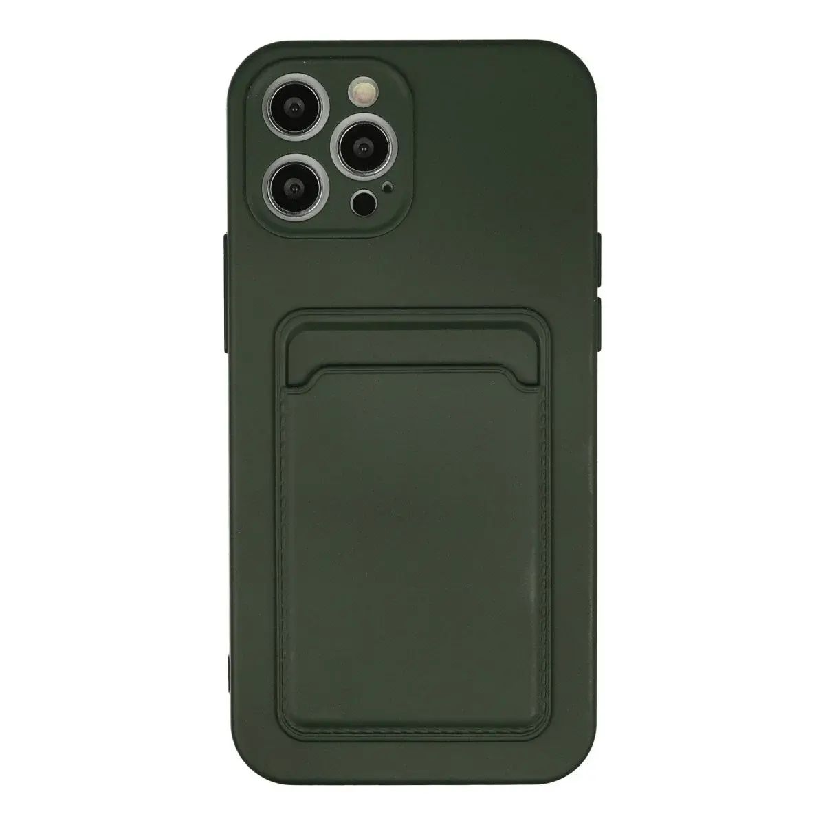 İphone 12 Pro Max Kılıf Kelvin Kartvizitli Silikon - Koyu Yeşil