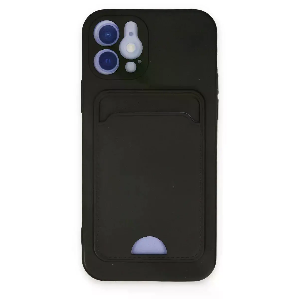 İphone 12 Kılıf Kelvin Kartvizitli Silikon - Siyah