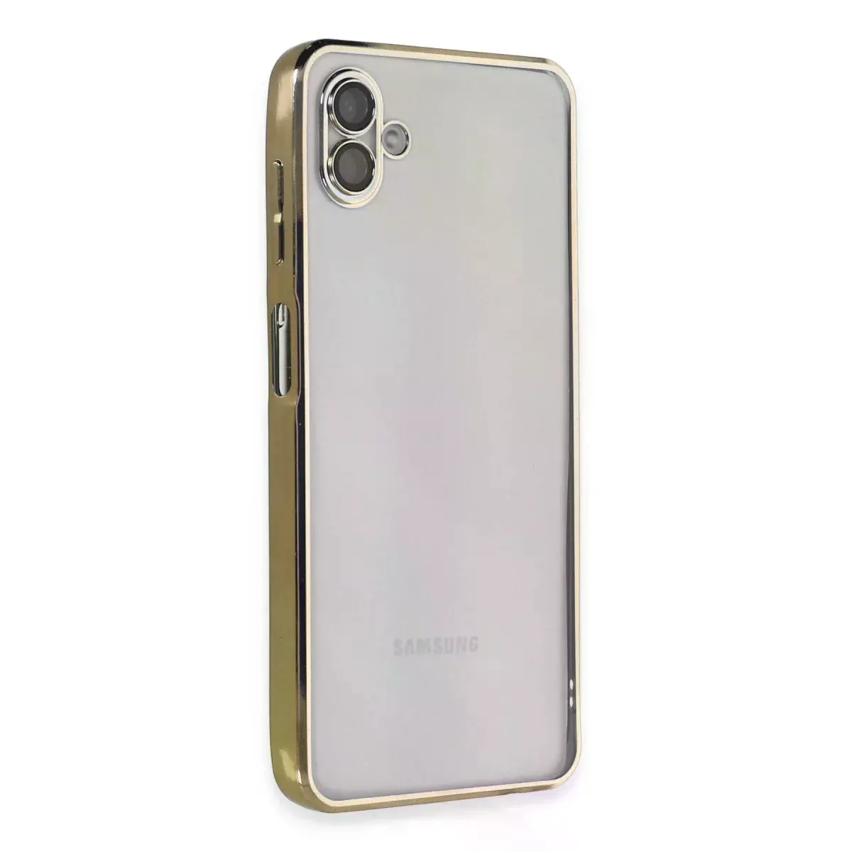 Samsung Galaxy A04 Kılıf Razer Lensli Silikon - Gold