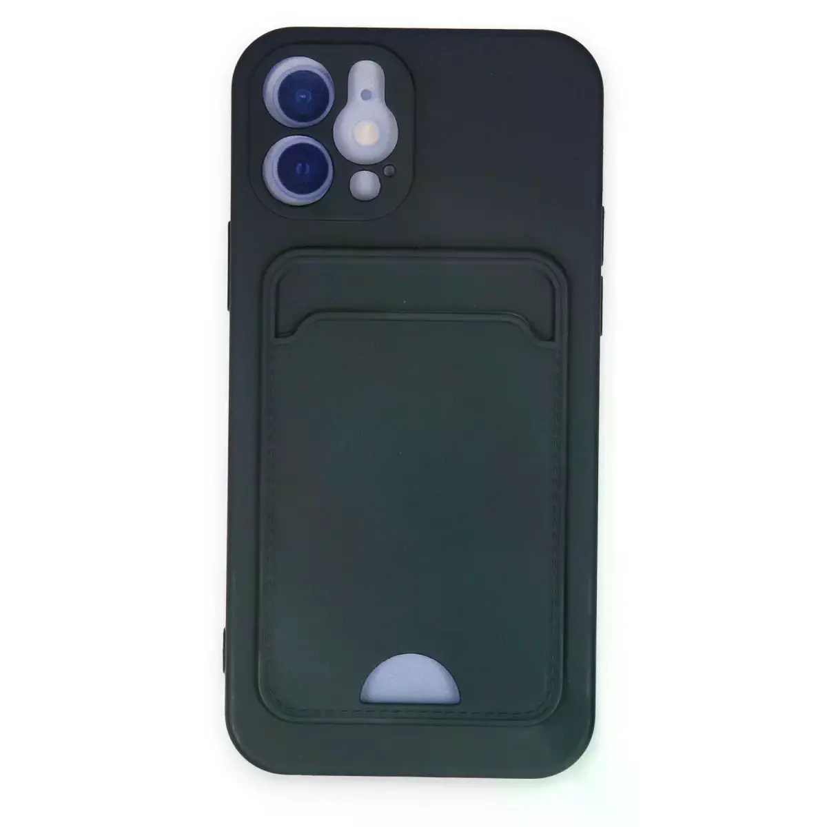 İphone 12 Kılıf Kelvin Kartvizitli Silikon - Lacivert