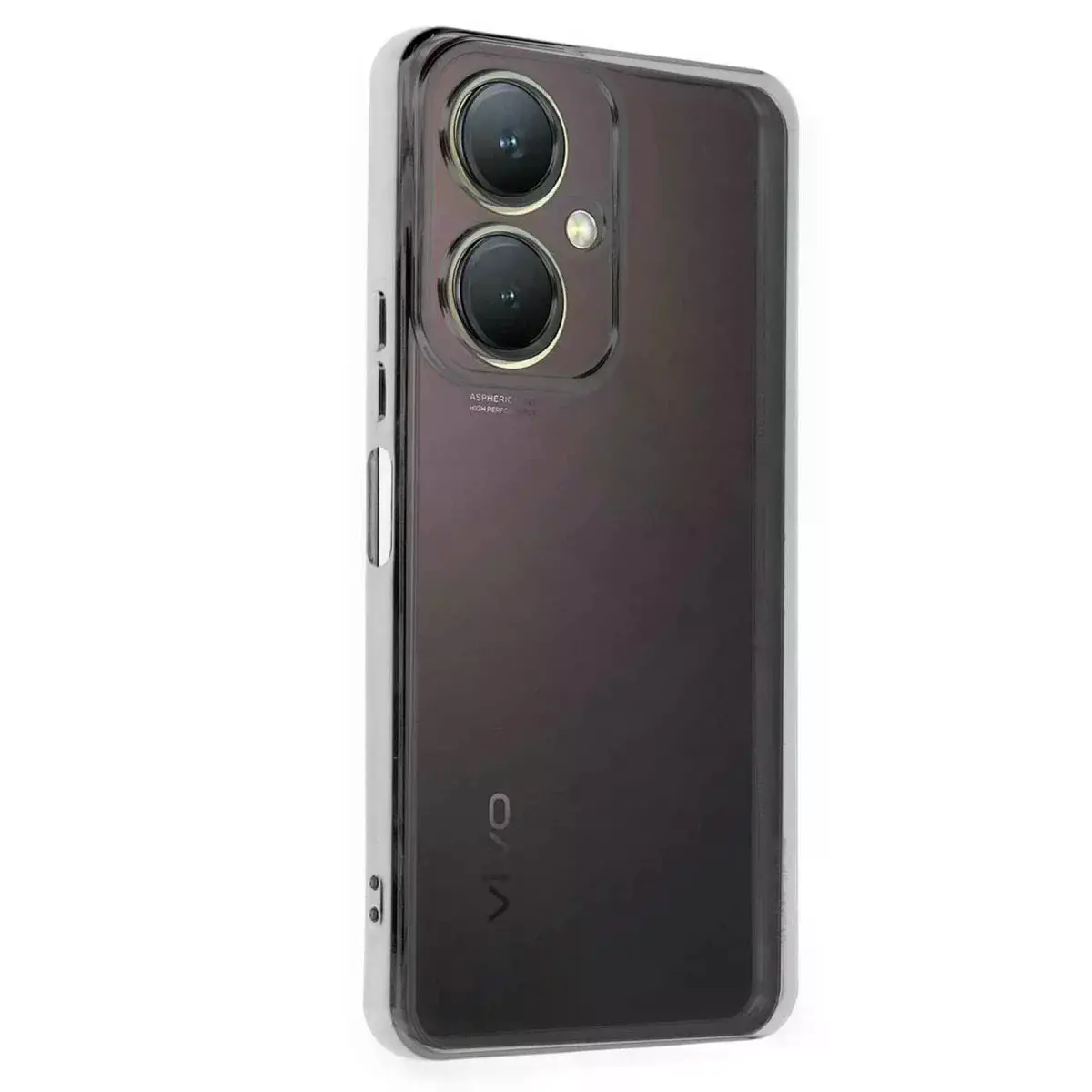 Vivo Y27 Kılıf Razer Lensli Silikon - Gümüş