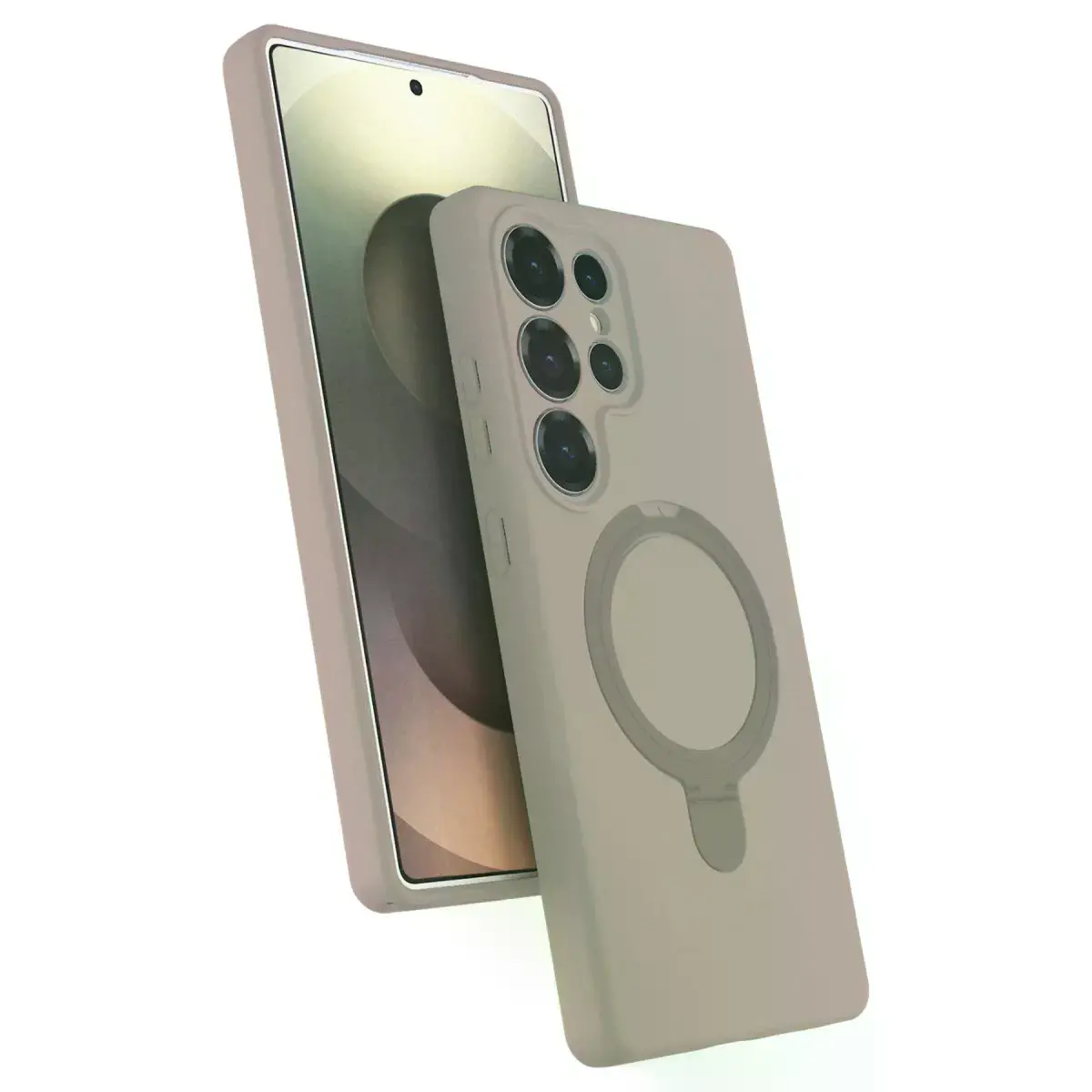 Samsung Galaxy S25 Ultra Regal Magsafe Standlı Kapak - Çöl Titanyum