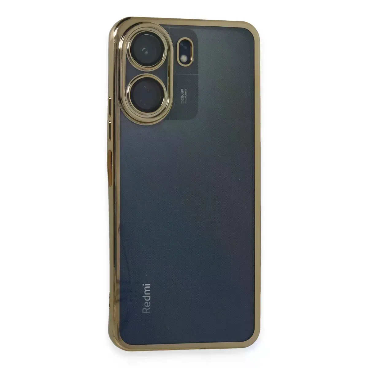 Xiaomi Redmi 13c Kılıf Razer Lensli Silikon - Gold