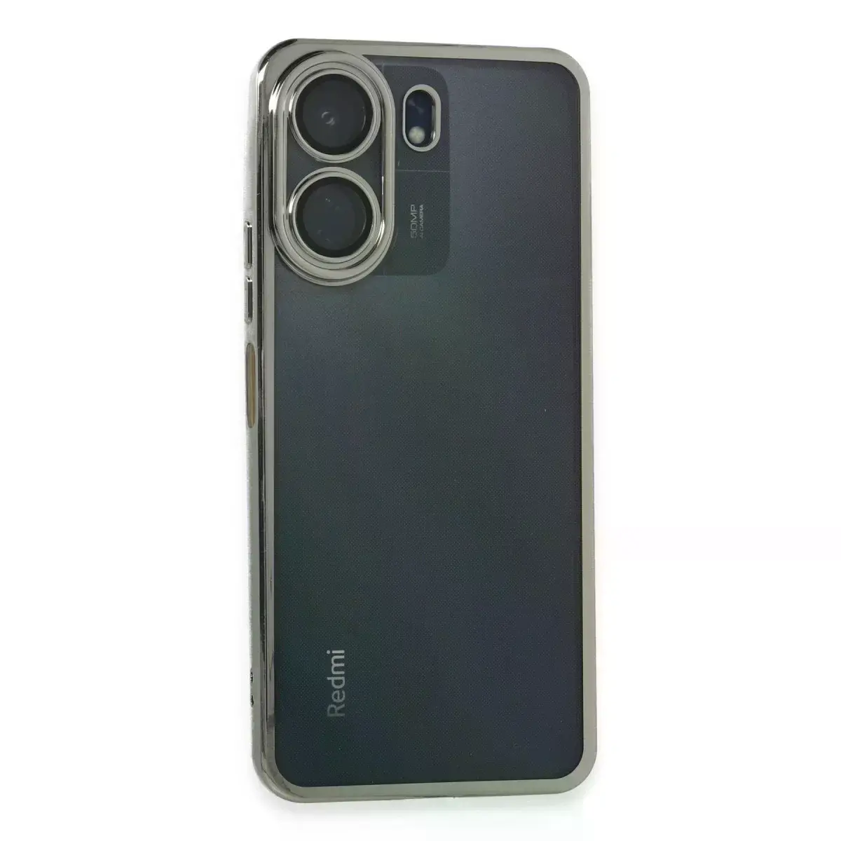 Xiaomi Redmi 13c Kılıf Razer Lensli Silikon - Gümüş