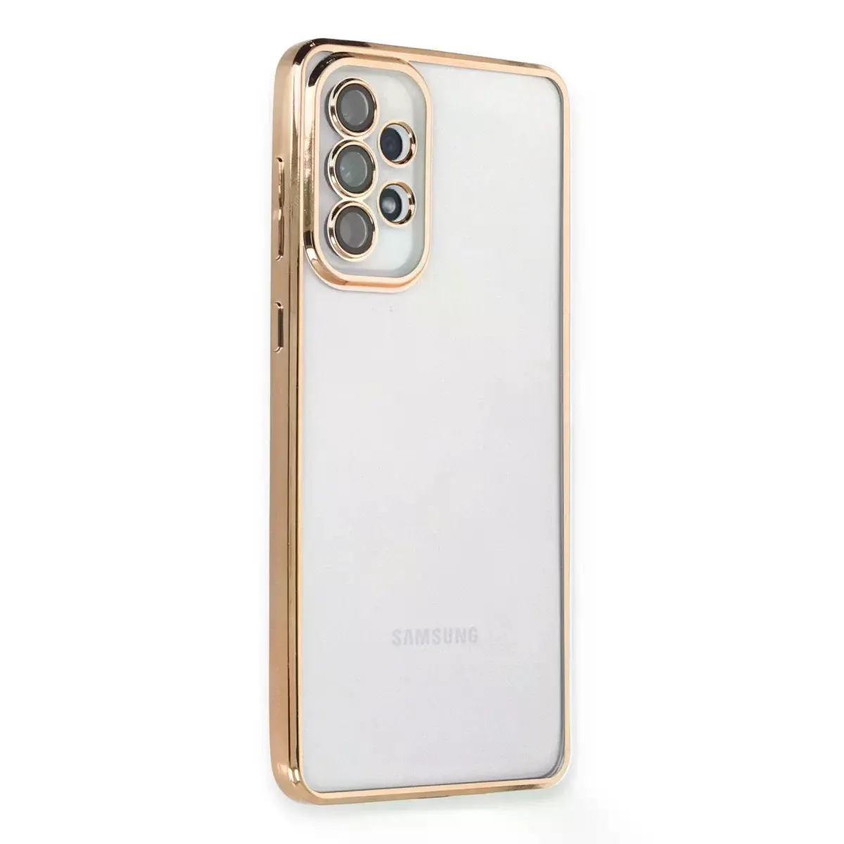 Samsung Galaxy A73 5g Kılıf Razer Lensli Silikon - Gold