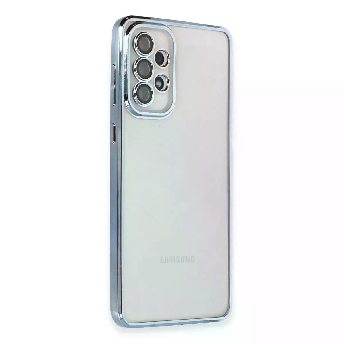Samsung Galaxy A73 5g Kılıf Razer Lensli Silikon - Açık Mavi