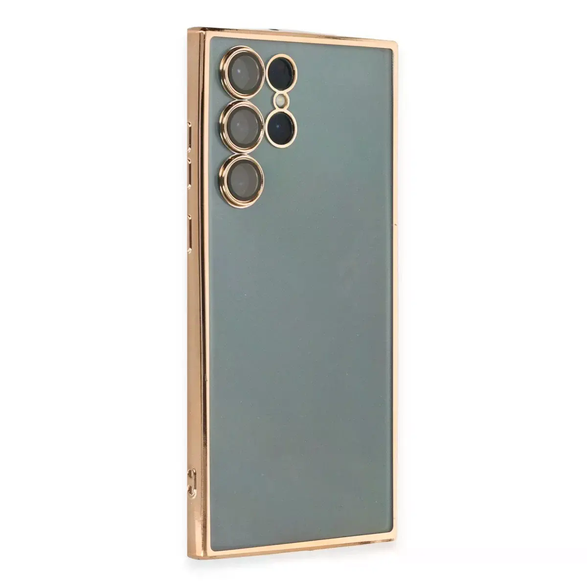 Samsung Galaxy S22 Ultra Kılıf Razer Lensli Silikon - Gold