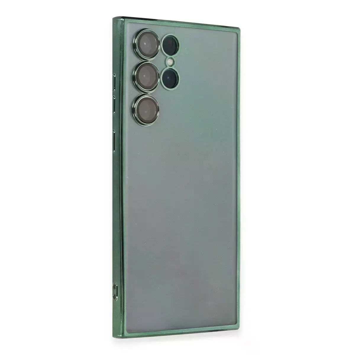 Samsung Galaxy S22 Ultra Kılıf Razer Lensli Silikon - Yeşil