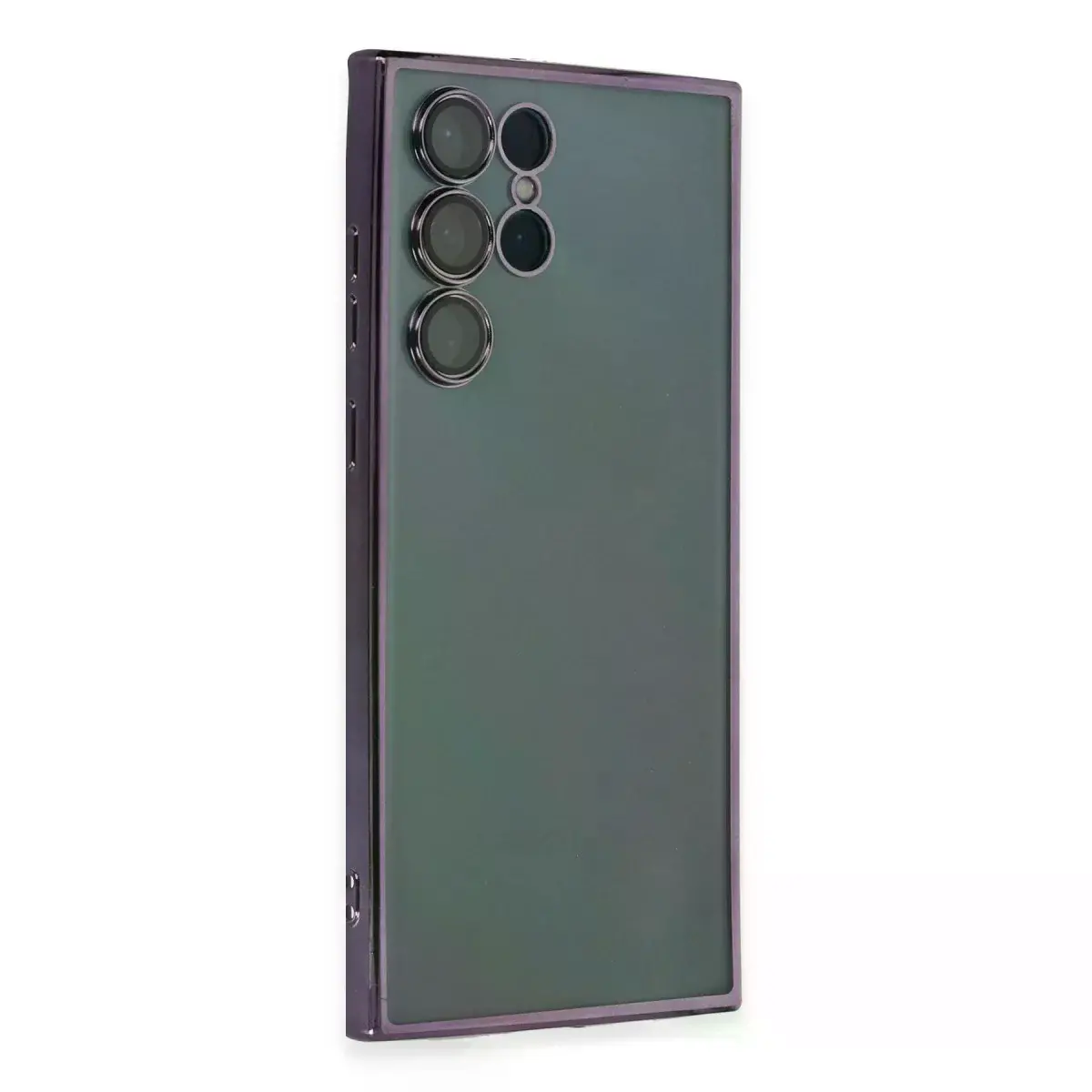 Samsung Galaxy S22 Ultra Kılıf Razer Lensli Silikon - Mor