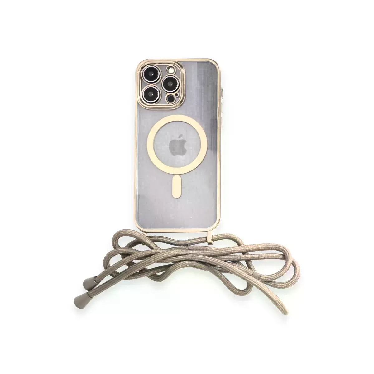 İphone 12 Pro Kılıf Divo Lazer Askılı Magsafe Kapak - Gold