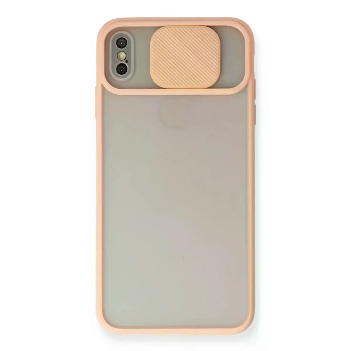 İphone X Kılıf Palm Buzlu Kamera Sürgülü Silikon - Pembe