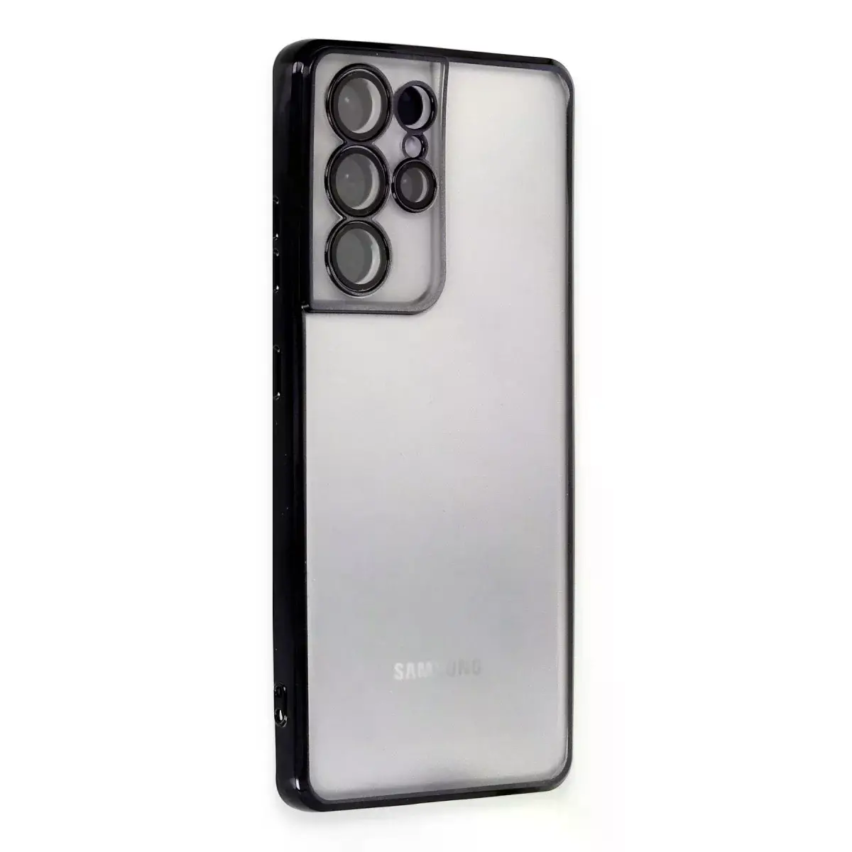 Samsung Galaxy S21 Ultra Kılıf Razer Lensli Silikon - Siyah