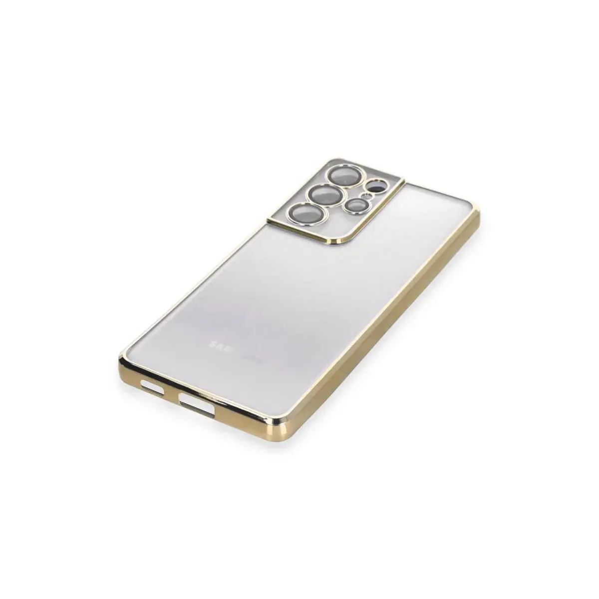 Samsung Galaxy S21 Ultra Kılıf Razer Lensli Silikon - Gold