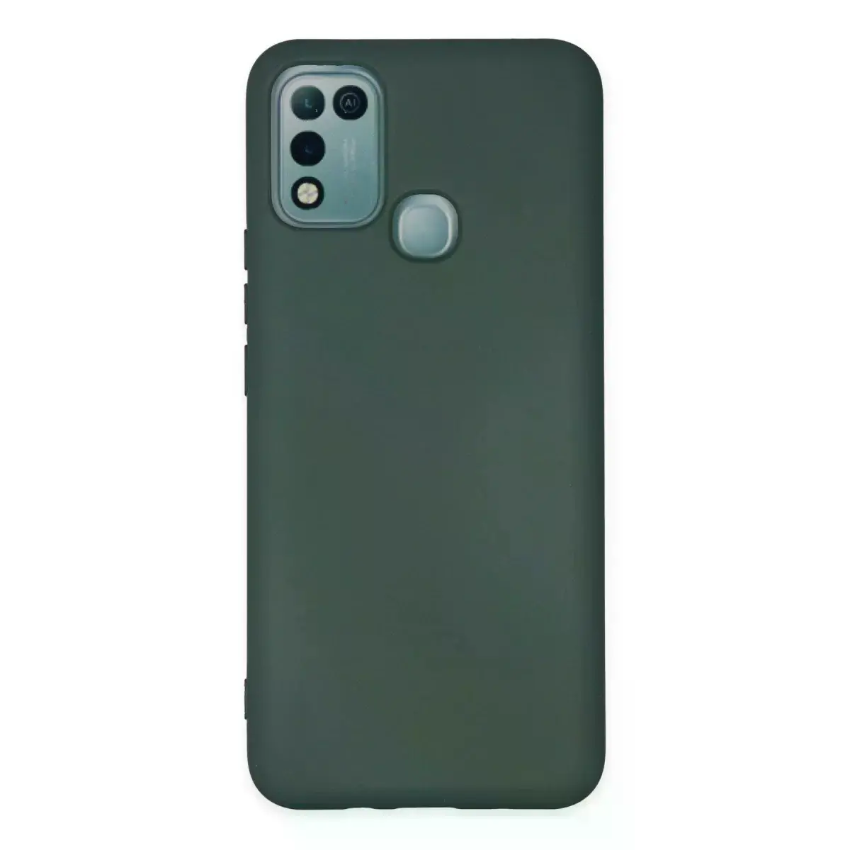 İnfinix Hot 10 Play Kılıf Nano İçi Kadife Silikon - Koyu Yeşil