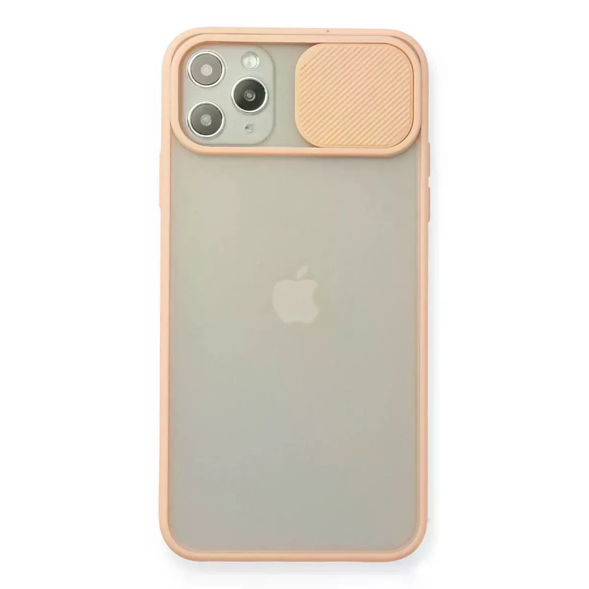 İphone 11 Pro Max Kılıf Palm Buzlu Kamera Sürgülü Silikon - Pembe
