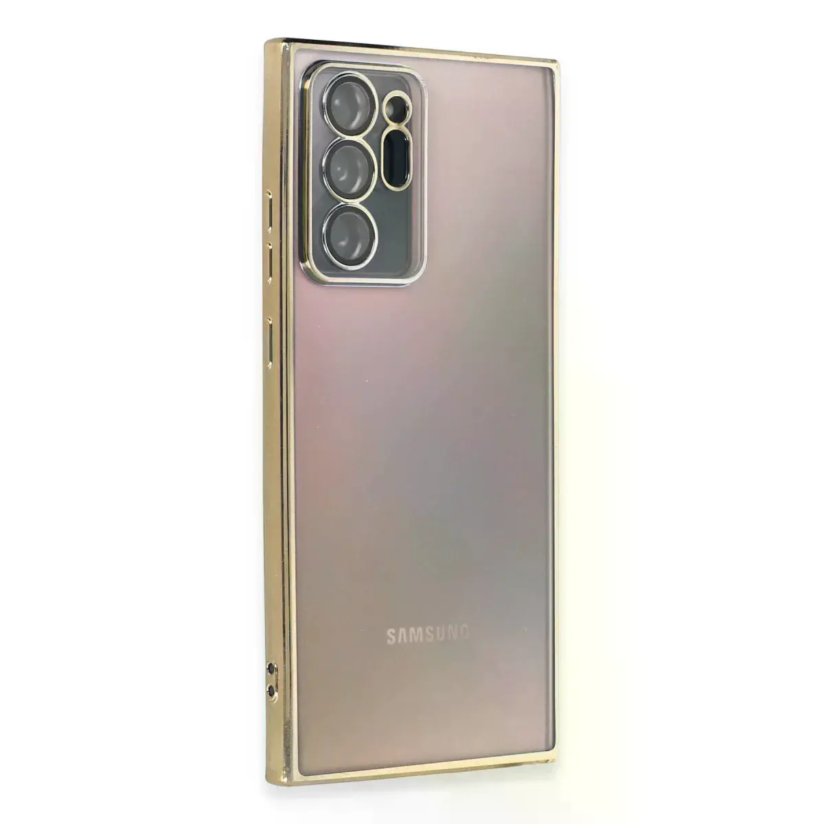 Samsung Galaxy Note 20 Ultra Kılıf Razer Lensli Silikon - Gold