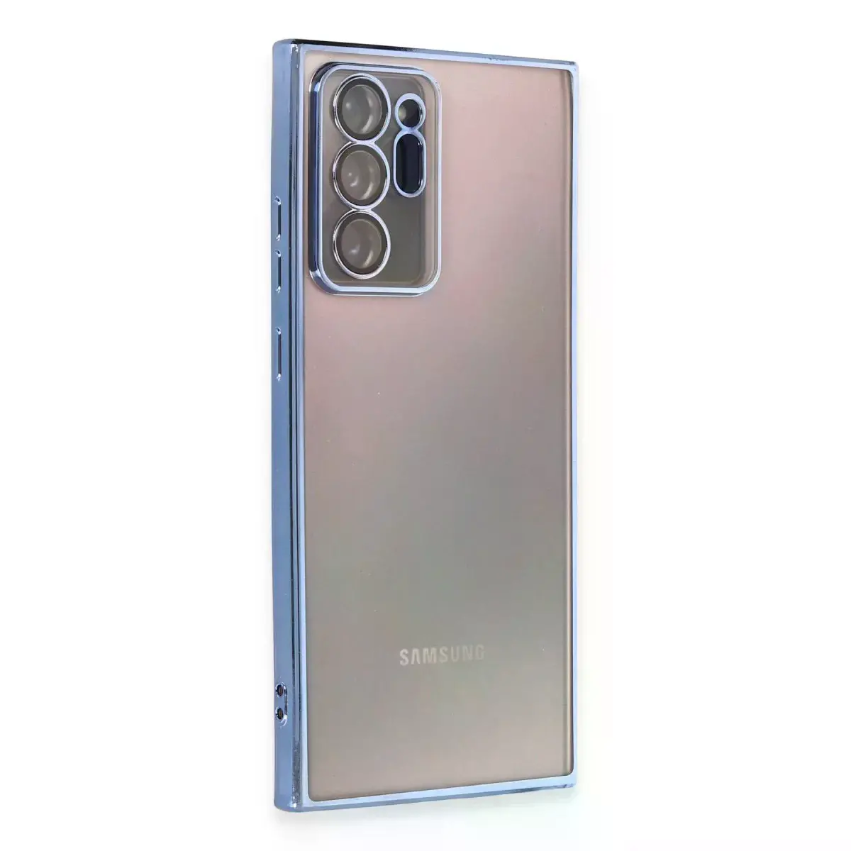Samsung Galaxy Note 20 Ultra Kılıf Razer Lensli Silikon - Açık Mavi