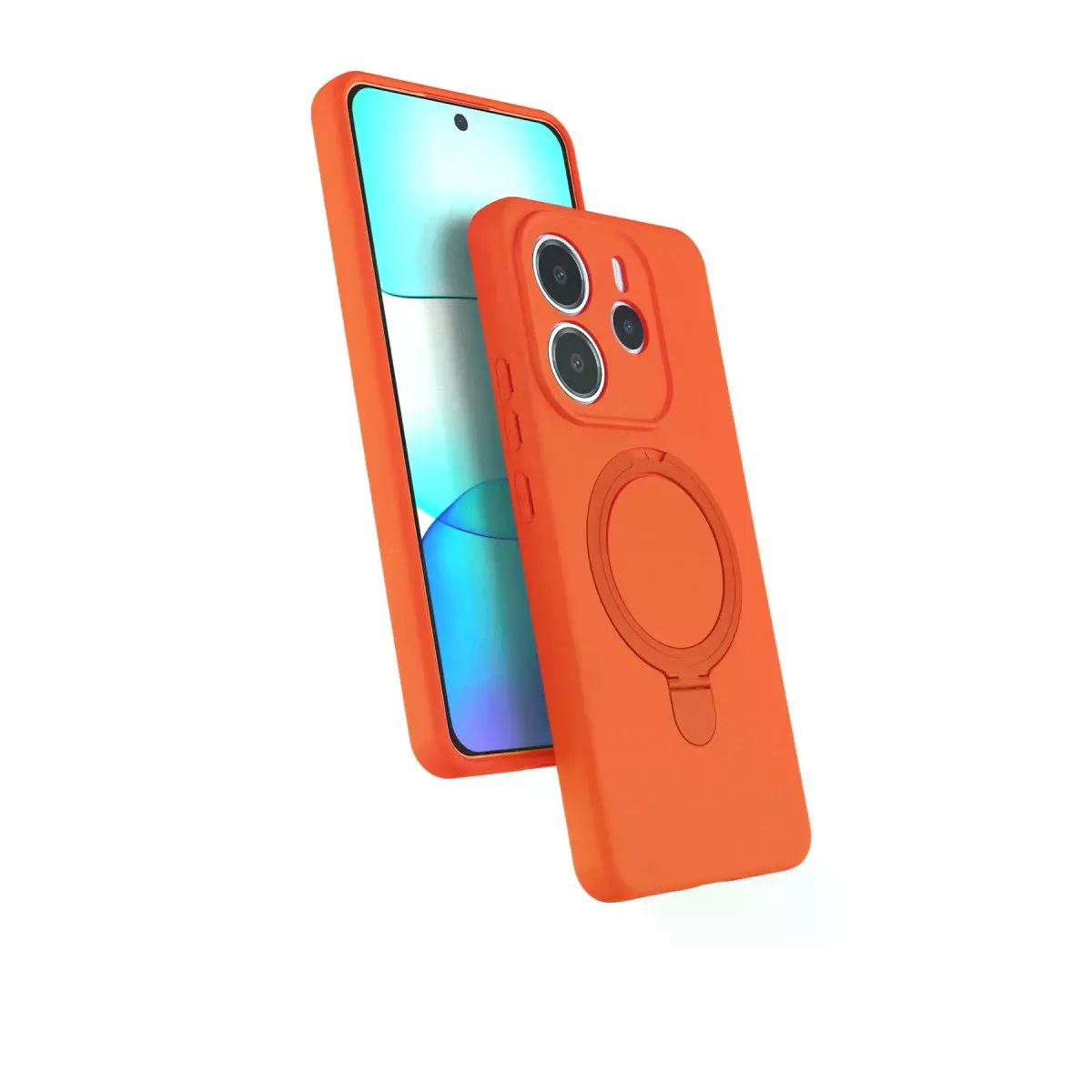 Xiaomi Redmi Note 14 4g Regal Magsafe Standlı Kapak - Turuncu