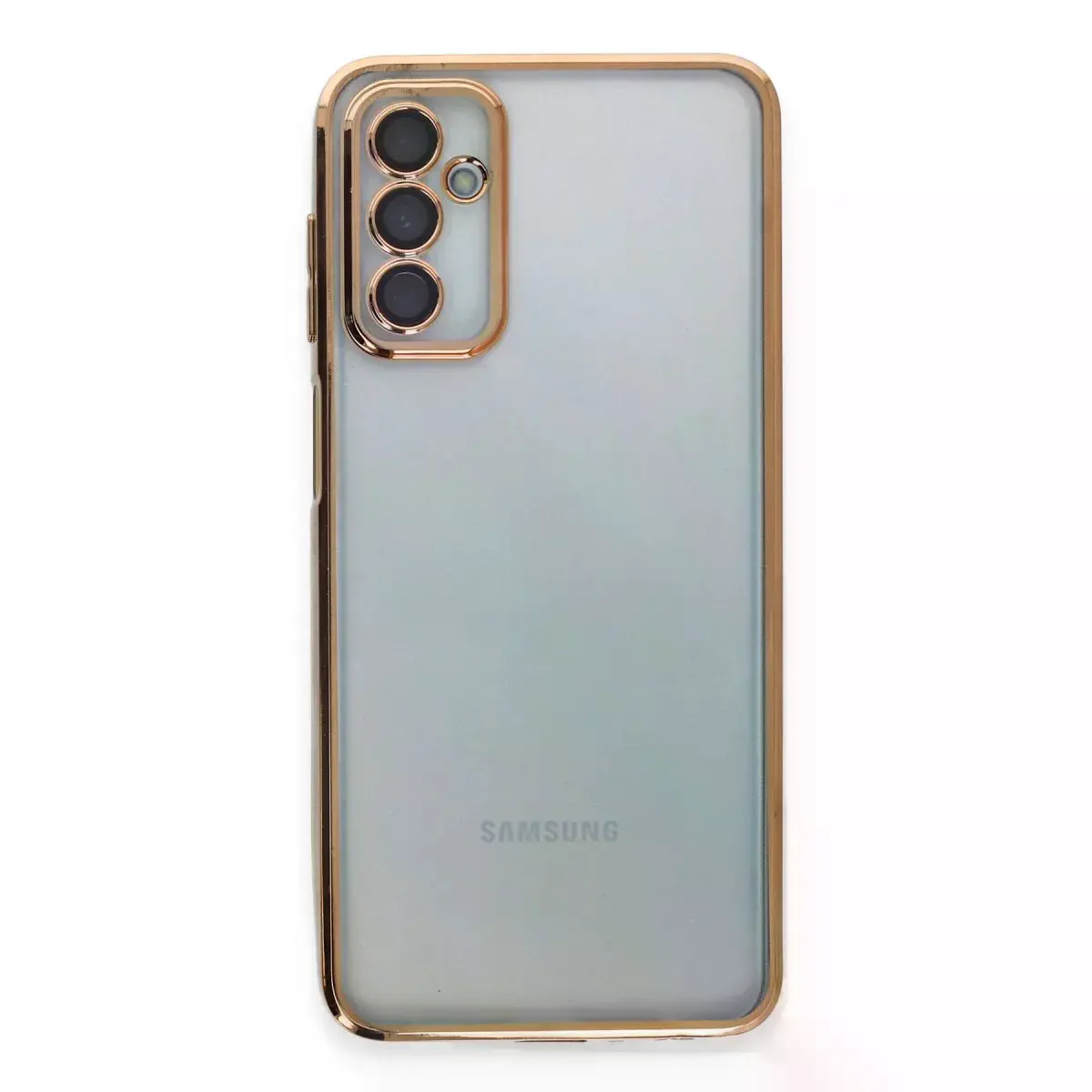 Samsung Galaxy M23 Kılıf Razer Lensli Silikon - Gold