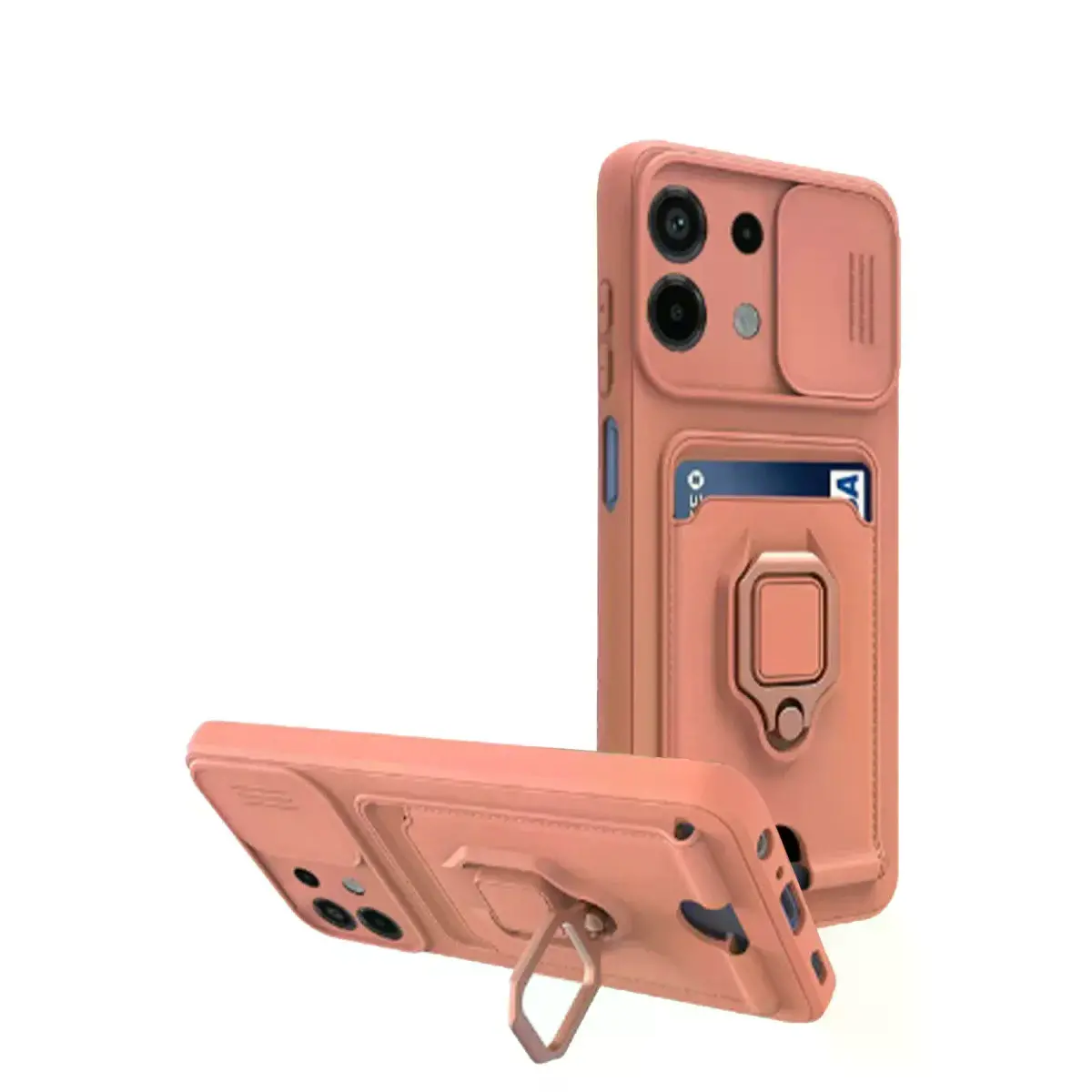 Xiaomi Redmi Note 13 4g Kılıf Zuma Kartvizitli Yüzüklü Silikon - Pembe