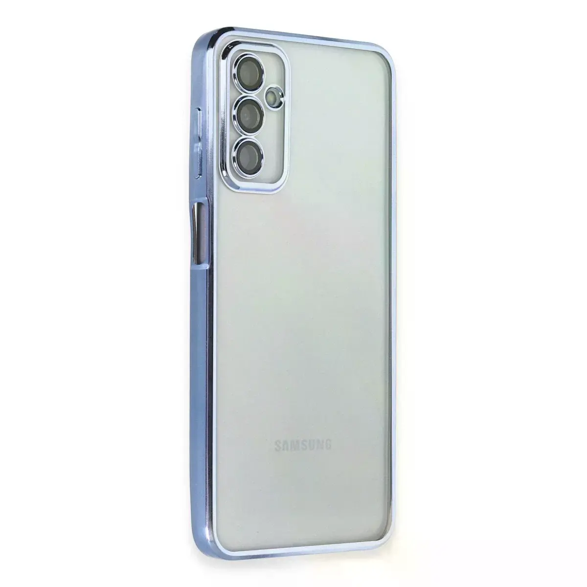 Samsung Galaxy M23 Kılıf Razer Lensli Silikon - Açık Mavi