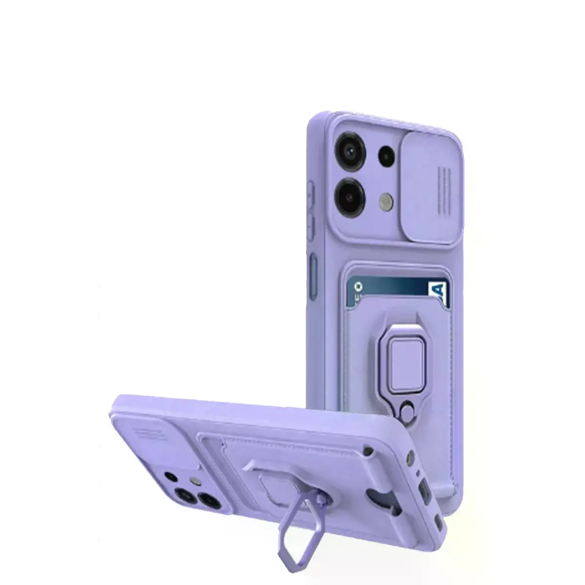 Xiaomi Redmi Note 13 4g Kılıf Zuma Kartvizitli Yüzüklü Silikon - Lila