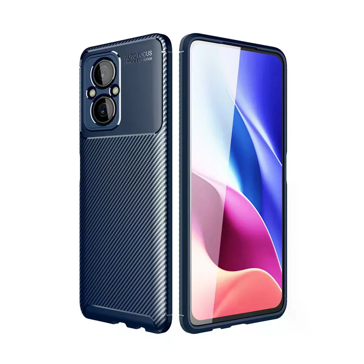 Xiaomi Poco M5 Kılıf Auto Focus Karbon Kapak - Lacivert