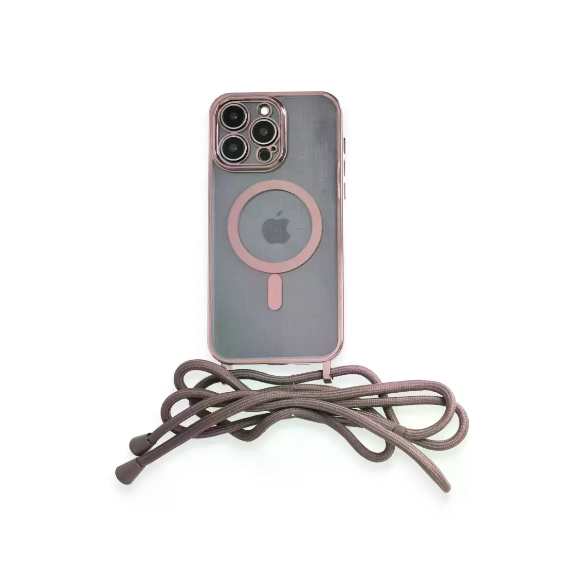 İphone 13 Pro Kılıf Divo Lazer Askılı Magsafe Kapak - Pembe